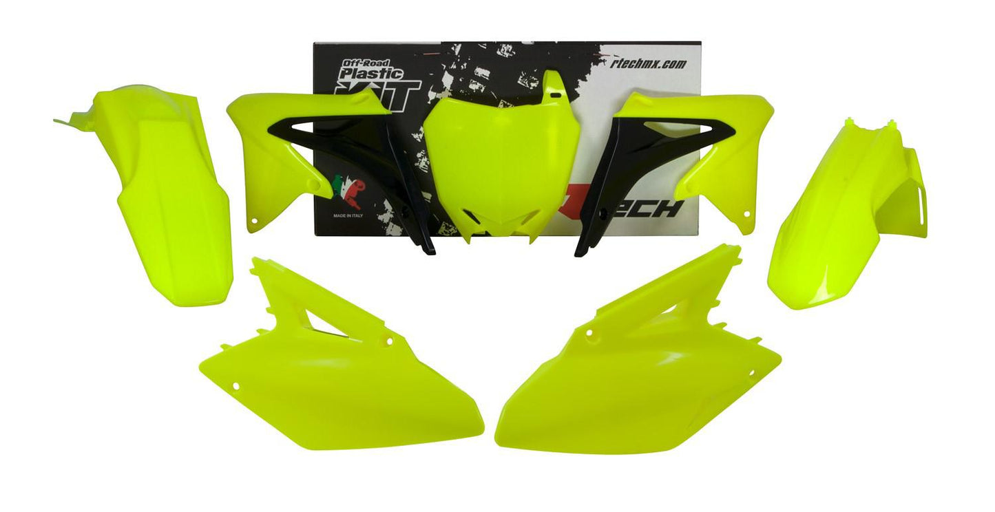 PLASTICS KIT RTECH 5 PIECE NEON YELLOW SUZUKI RMZ250 10-18