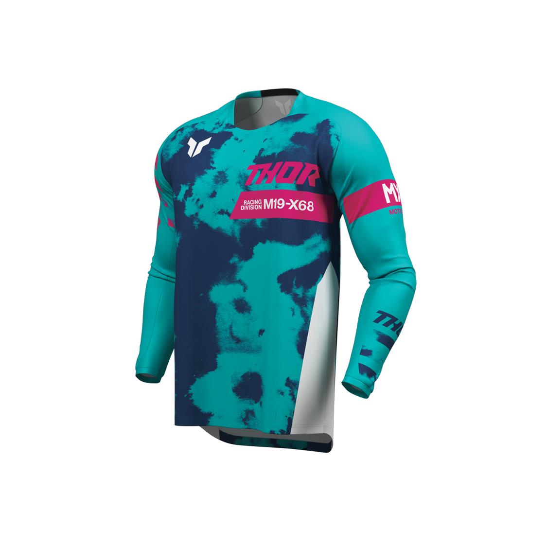 THOR MX YOUTH LAUNCHMODE BLEACH WHITE/AQUA