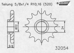 SPROCKET FRONT ESJOT APRILIA600 PEGASO TUAREG650 MOTO6.5 BMWF650/GS/ST STRADA650 XCHALLENGE/COUNTRY
