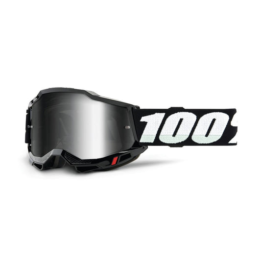 100% Accuri 2 Youth Moto Goggle Black/Mirror/Silver Lens