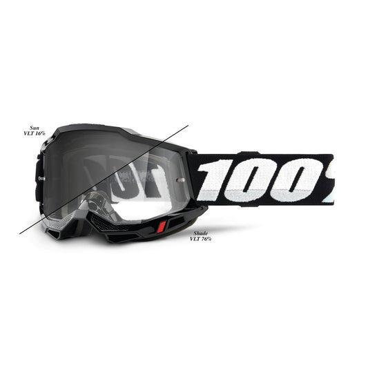 100% Accuri 2 Woods Moto Goggle Black - Photochromatic