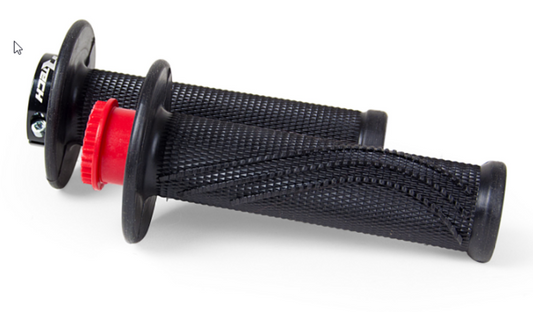 HANDLEBAR GRIPS RTECH R20 LOCK ON BLACK UNIVERSAL