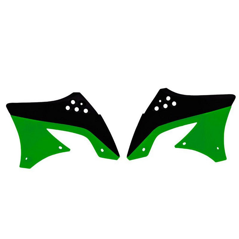 RADIATOR SHROUDS RTECH KX450F 10-11 BLACK GREEN STANDARD