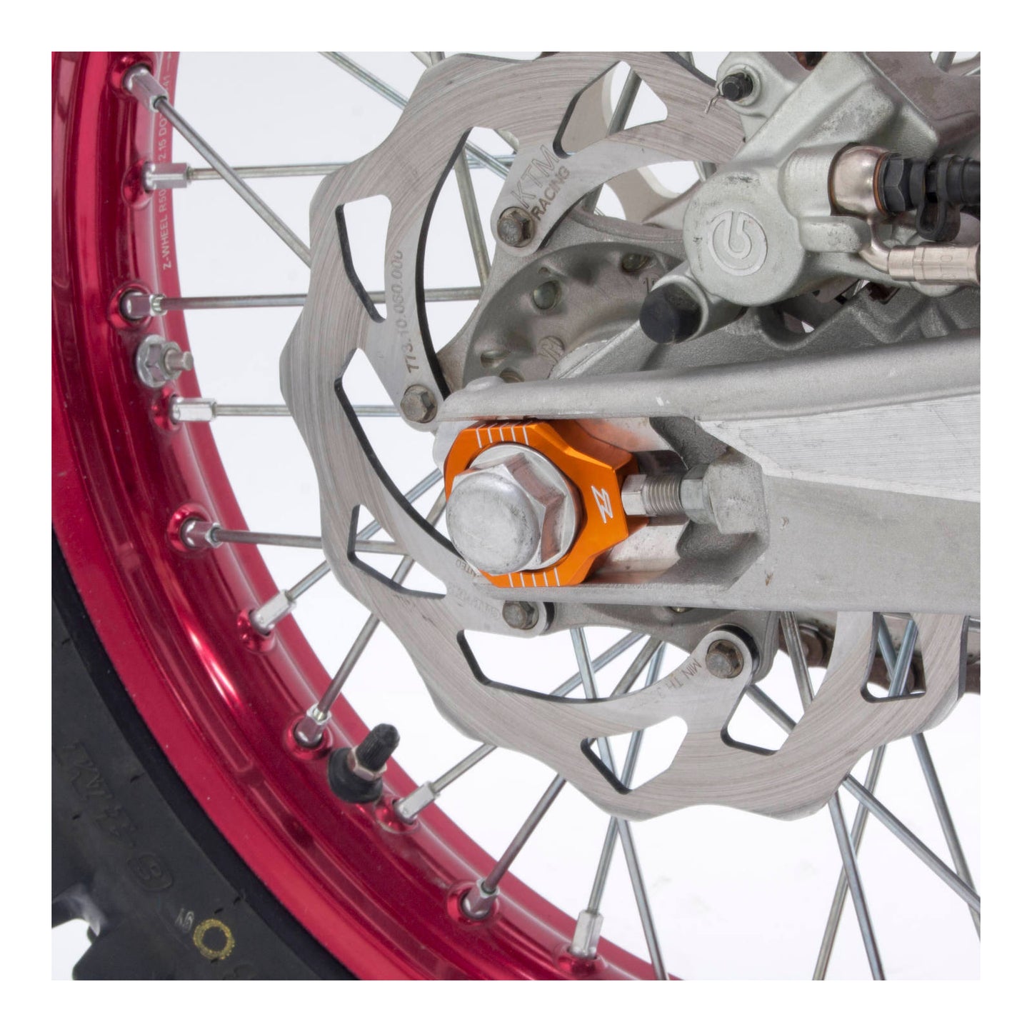 Zeta Rear Axle Block KTM SX/SXF- '12, 85SX,EXC Orange