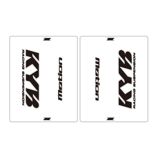 DRC Motion Front Fork Outer Decals - KYB14 (Clear / Black / White)