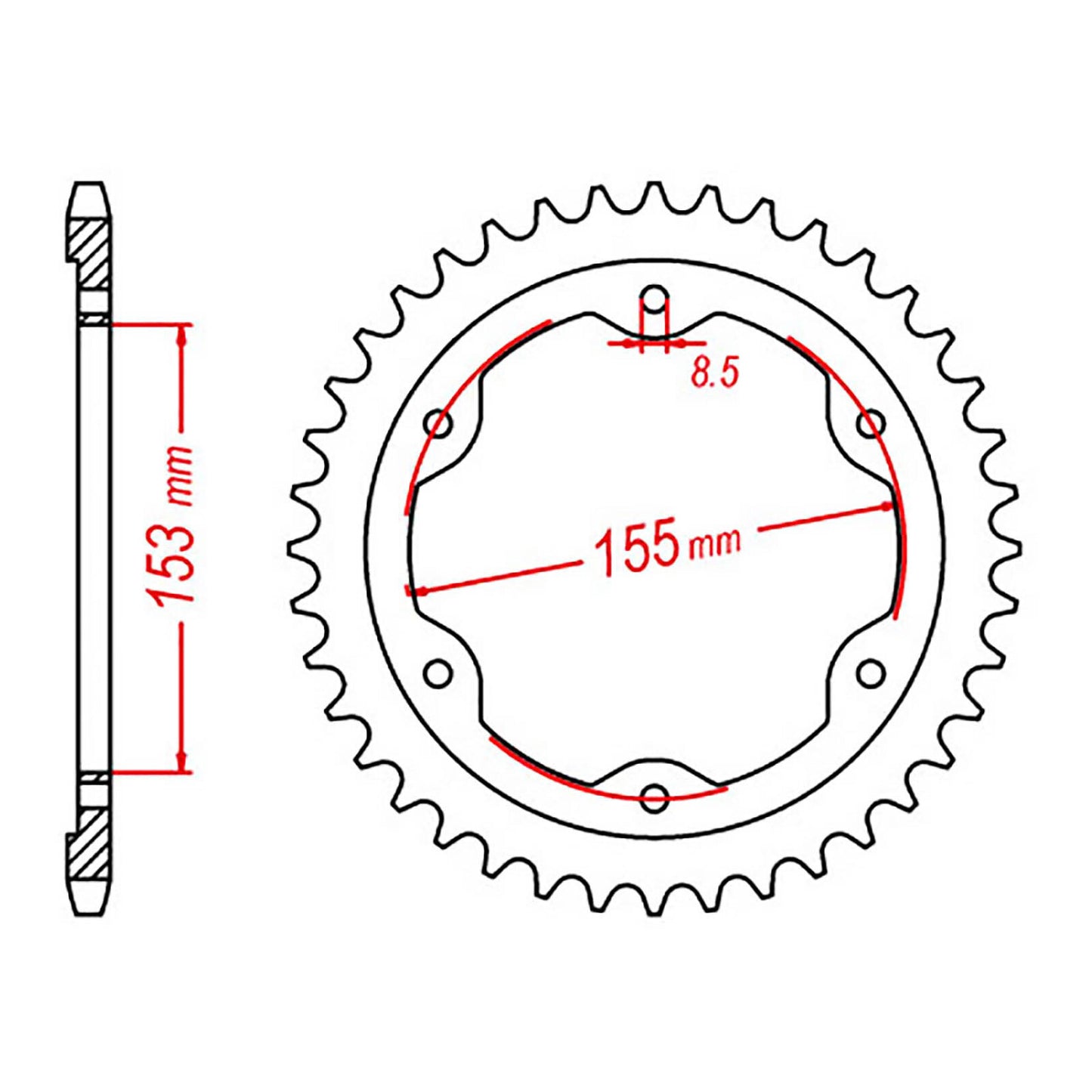 MTX 893 Steel Rear Sprocket #525