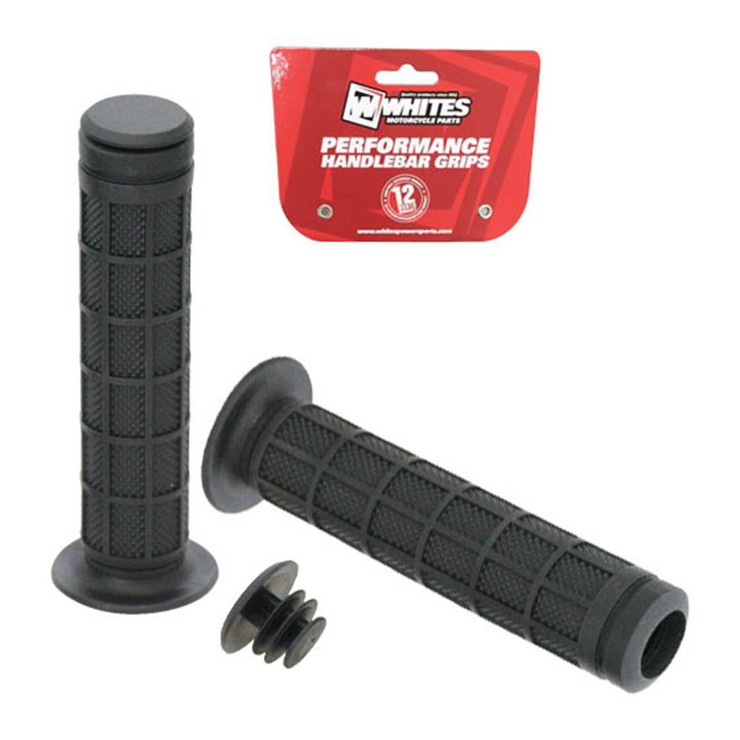 Whites ATV Full Waffle Grip Black 7/8 Both Sides - 130mm