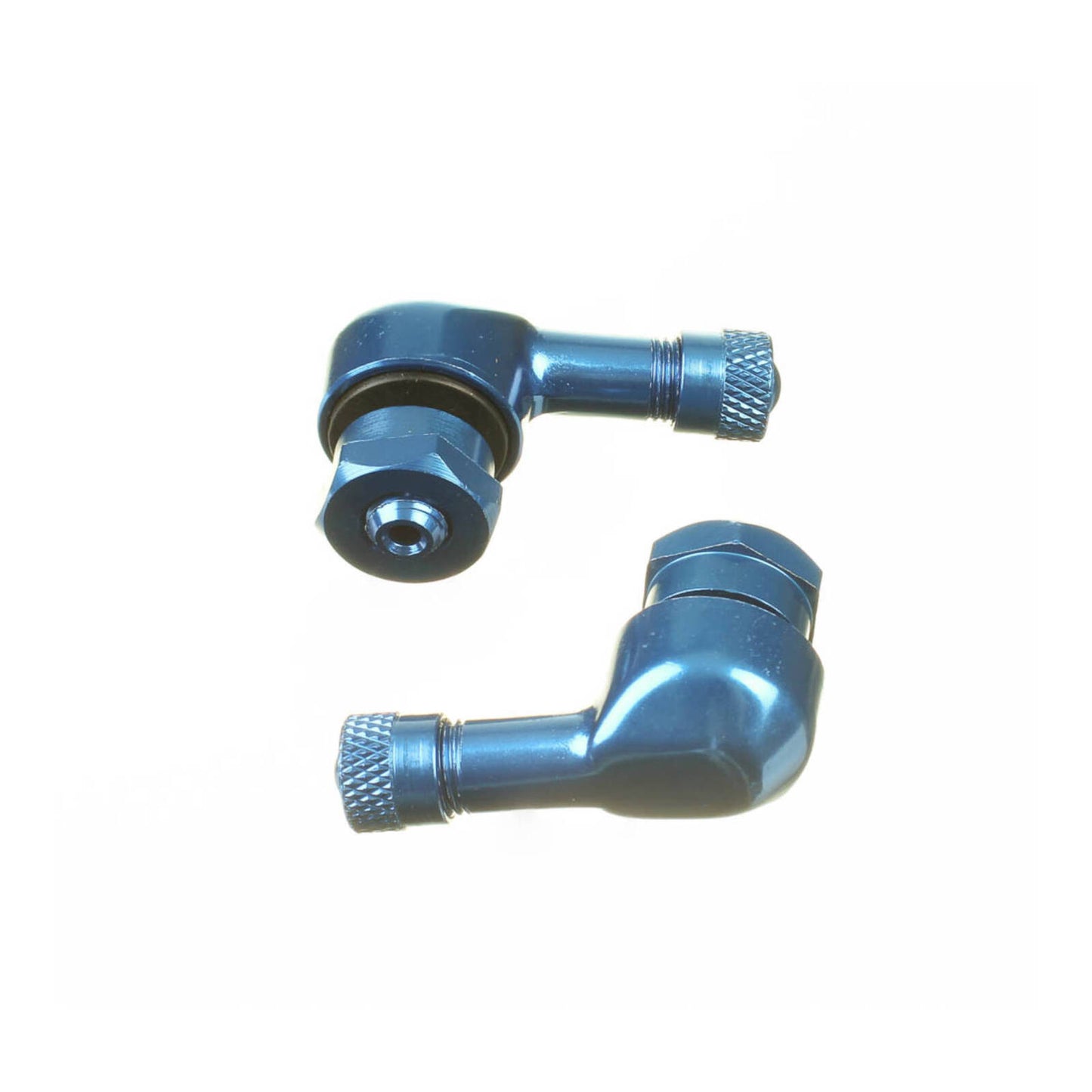 WHITES 90 DEGREE ALLOY VALVES 8.3MM (EURO/YAM) - BLU (PAIR)