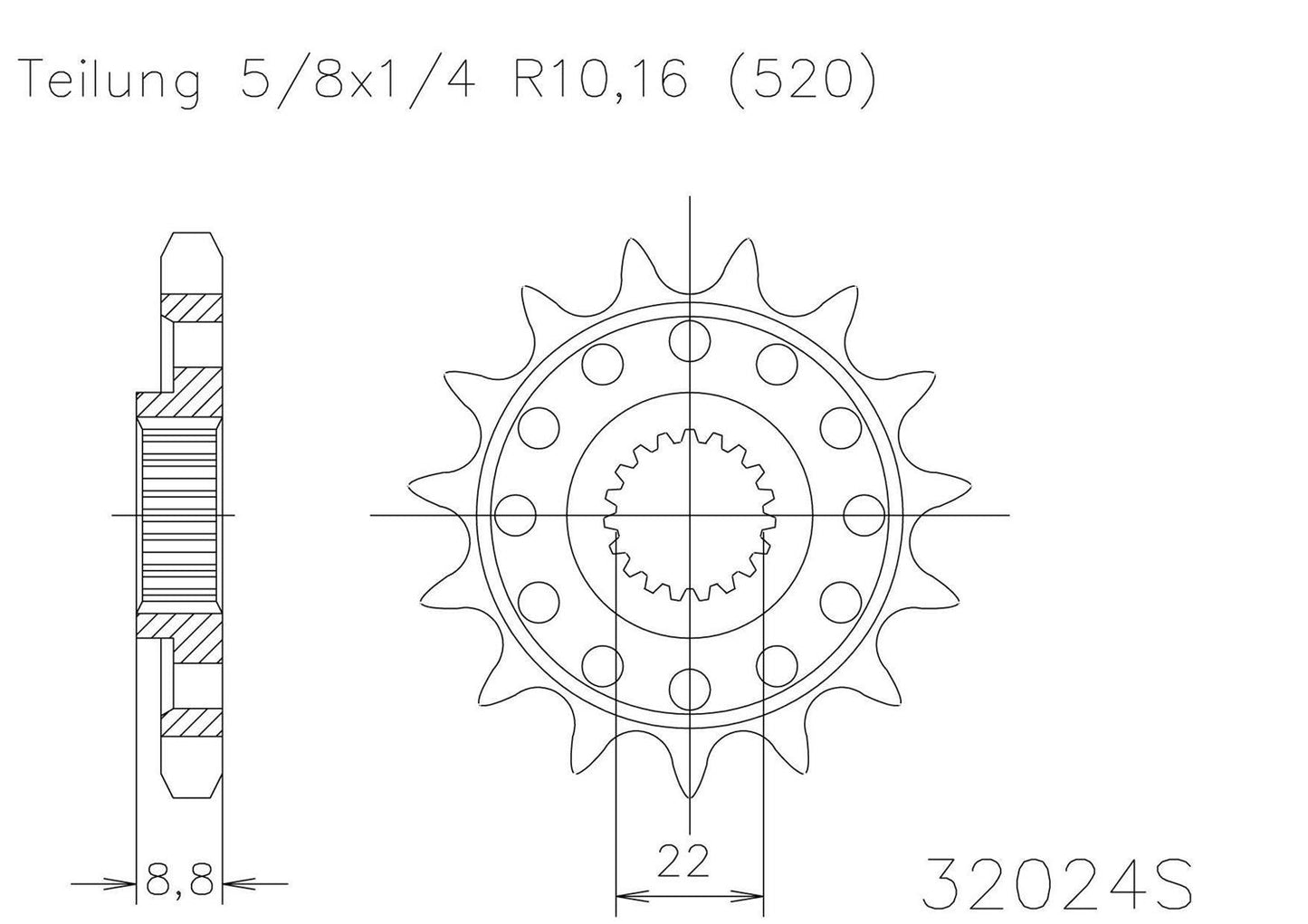 SPROCKET FRONT MOTO MASTER STEEL 12T BETA GAS GAS HUSABERG HUSQVARNA KTM