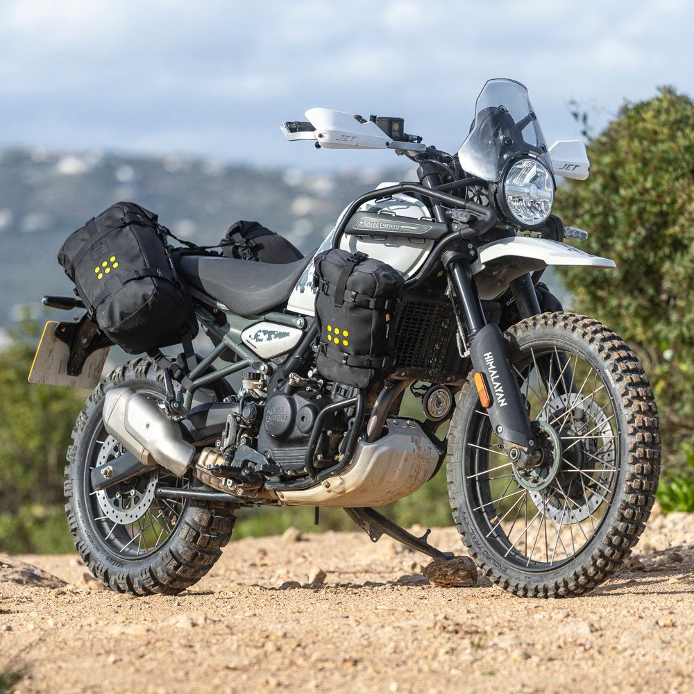 ROYAL ENFIELD Himalayan fitted with the Kreiga OS-BASE / OS-Adventure Packs