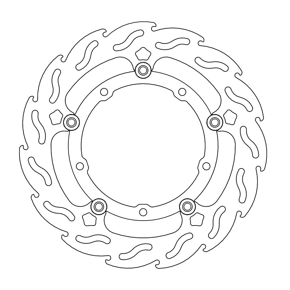 BRAKE DISC FRONT LEFT MOTO MASTER FLAME 282MM YAMAHA MT07 14-21 TRACER7 16-21 XSR700 15-21 XT700Z