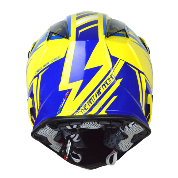 JUST1 J32 Pro Rave Blue/Yellow MX Helmet