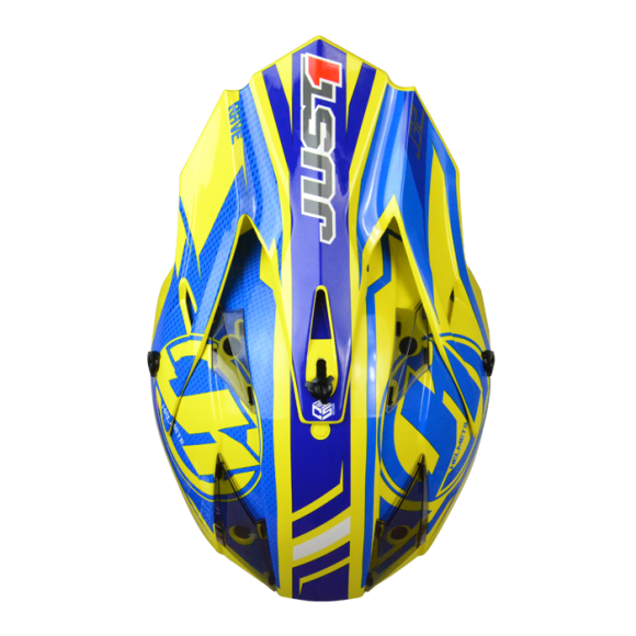 JUST1 J32 Pro Rave Blue/Yellow MX Helmet