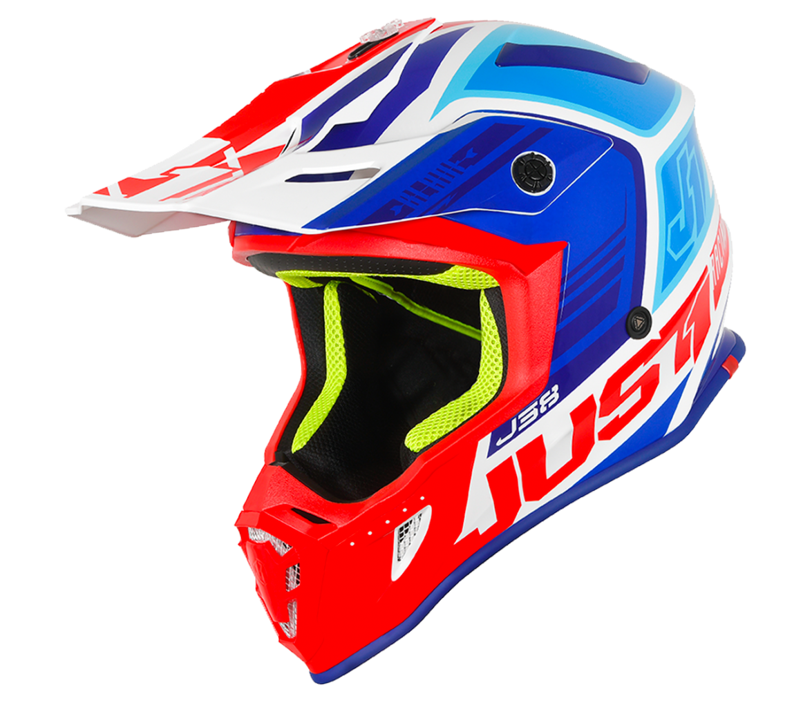 JUST1 J38 Blade MX Helmet - Blue/Red/White Gloss