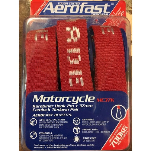 Aerofast Motorcycle HD Tie Down - 2m x 37mm Pair