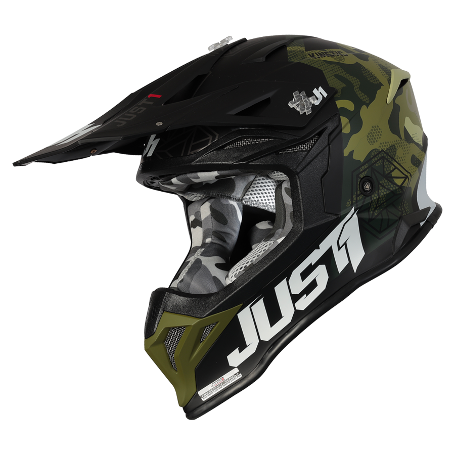 JUST1 J39 Kinetic Green Camo Black Matt Helmet