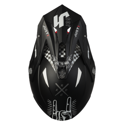 JUST1 J39 Rock Grey Camo Fluro Red/White/Black Matt Helmet