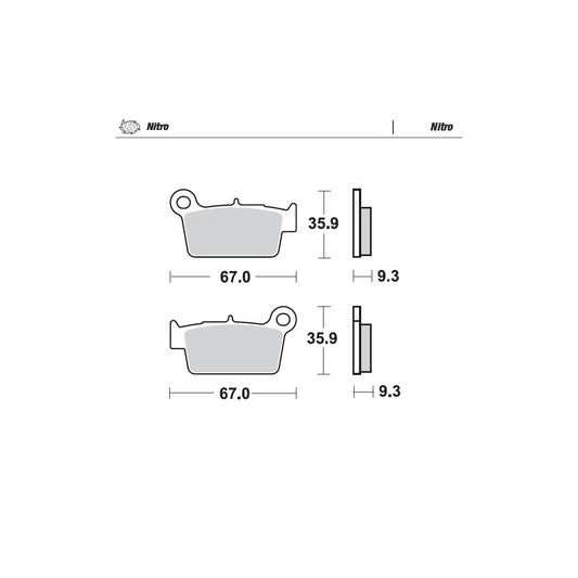 BRAKE PADS REAR MOTO MASTER NITRO APRILIA BETA GAS GAS KAWASAKI SUZUKI TM RACING YAMAHA