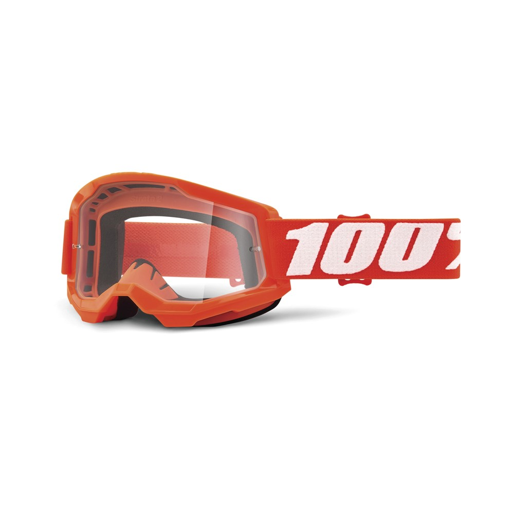 100% Strata 2 Goggle Orange - Clear Lens