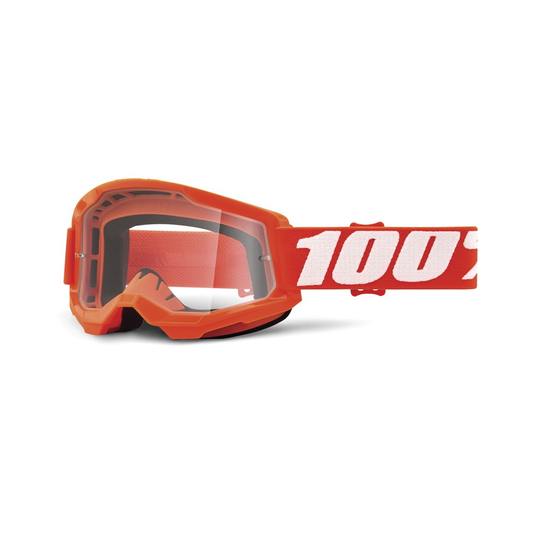 100% Strata 2 Goggle Orange - Clear Lens