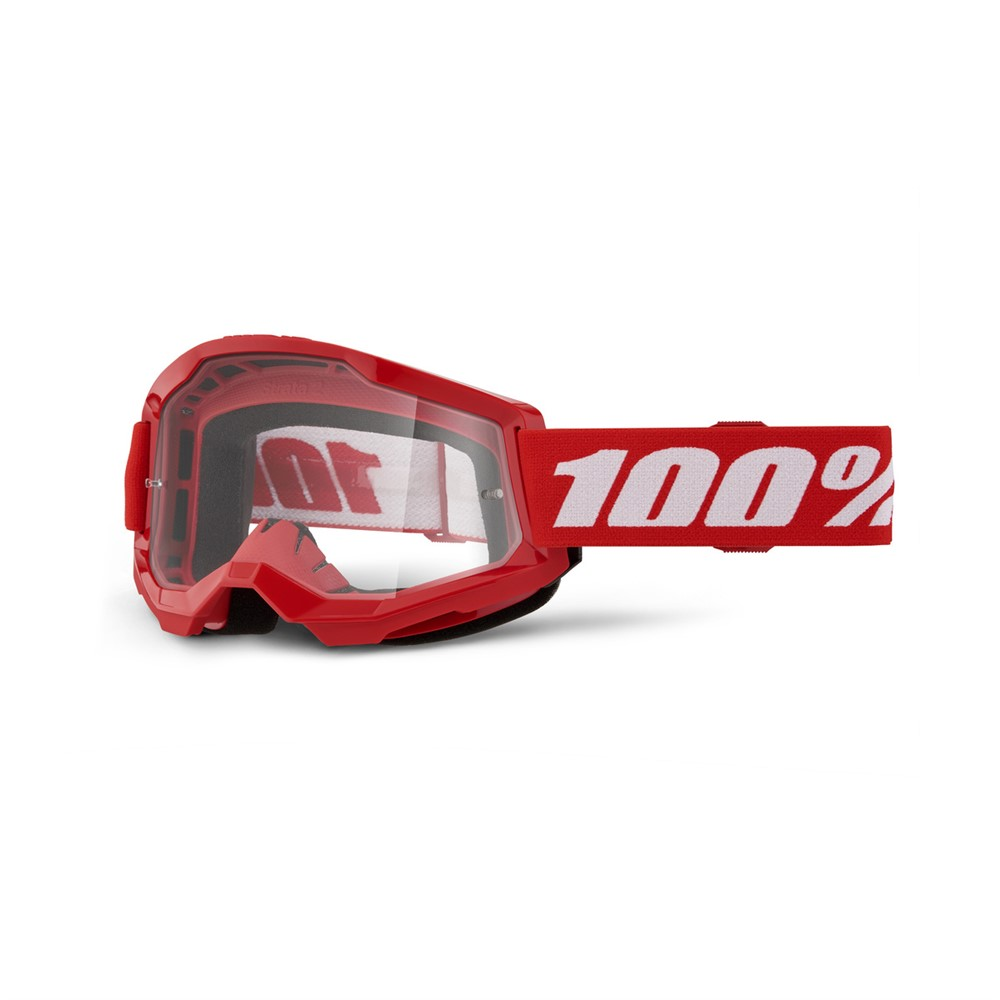 100% Strata 2 Goggle Red - Clear Lens