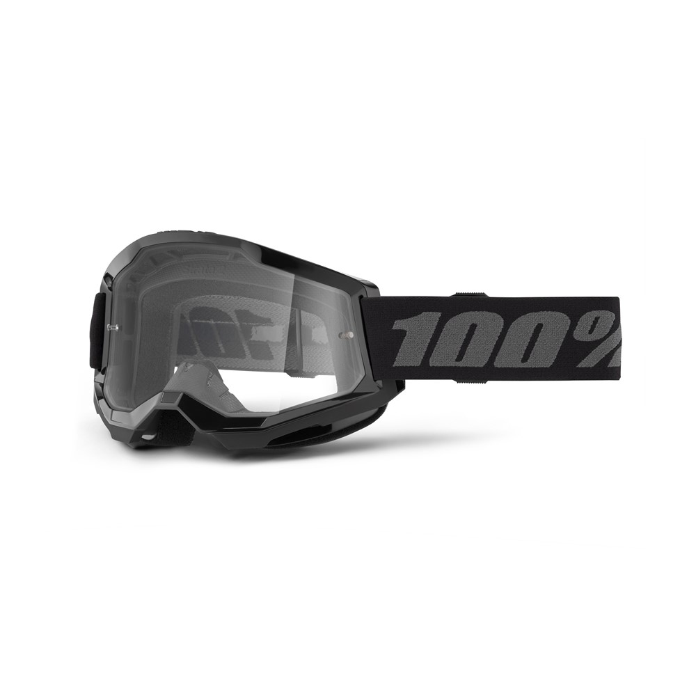 100% Strata 2 Goggle Black - Clear Lens