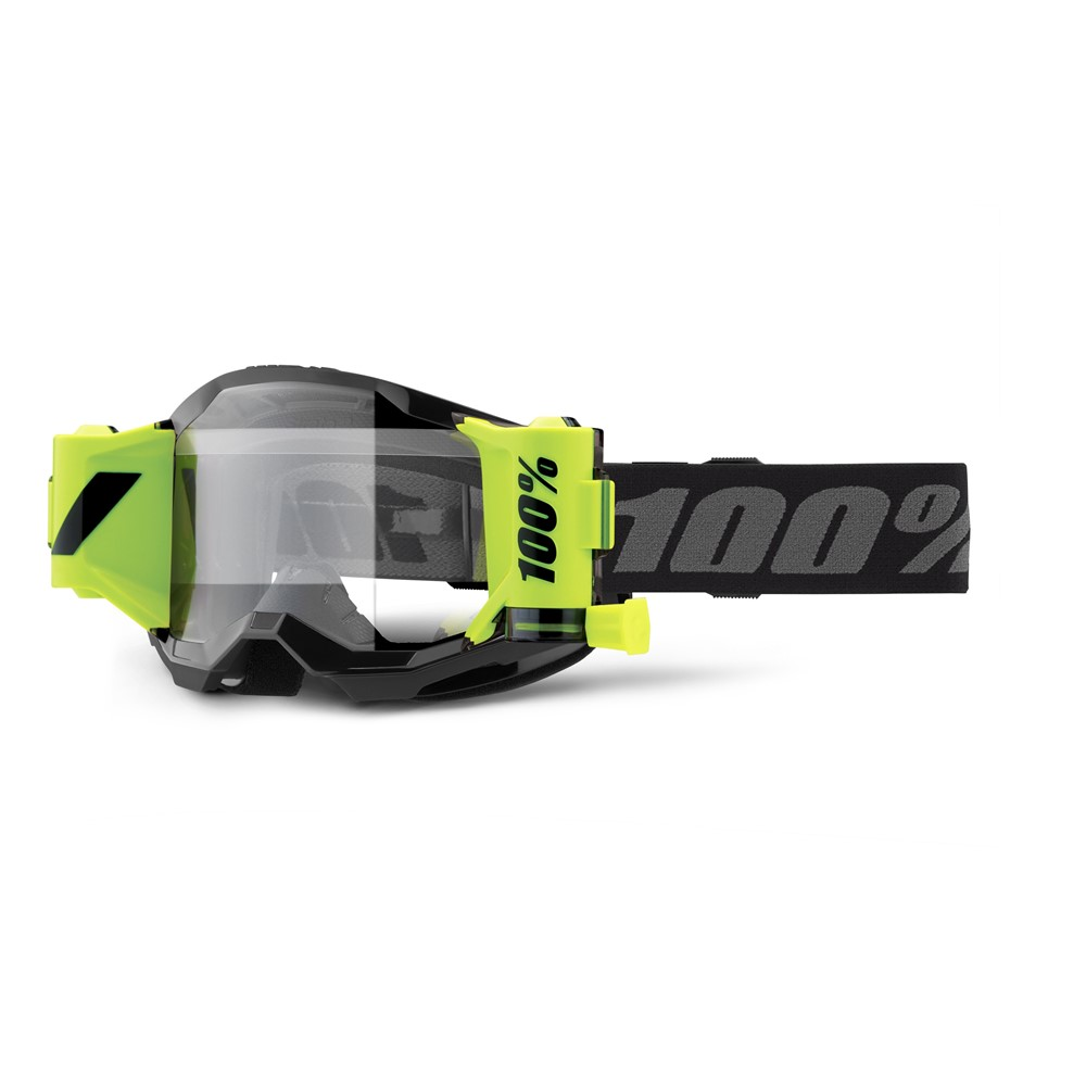 100% Strata 2 Forecast Moto Goggle Black - Clear