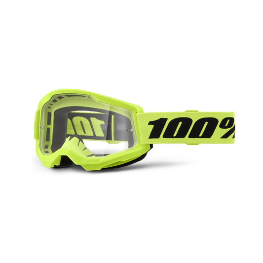 100% Strata 2 Youth Goggle Neon Yellow - Clear Len