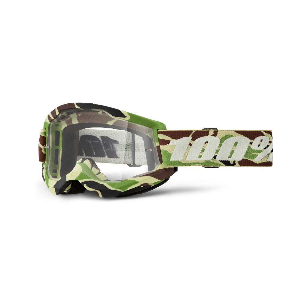 100% Strata 2 Moto Goggle War camo - Clear Lens