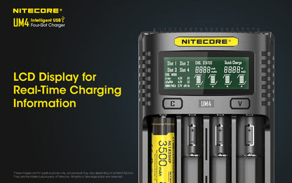 NITECORE INTELLIGENT BATTERY CHARGER USB FOUR SLOT CHARGER