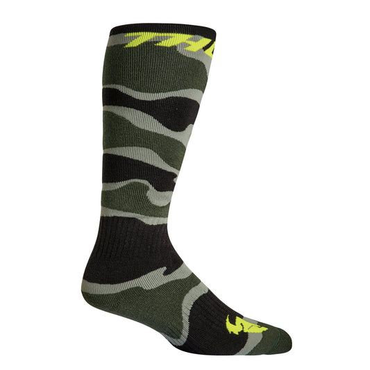 SOCKS THOR MX YOUTH CAMO GREEN/ACID