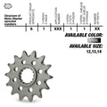 SPROCKET FRONT MOTO MASTER STEEL 12 TOOTH SHERCO