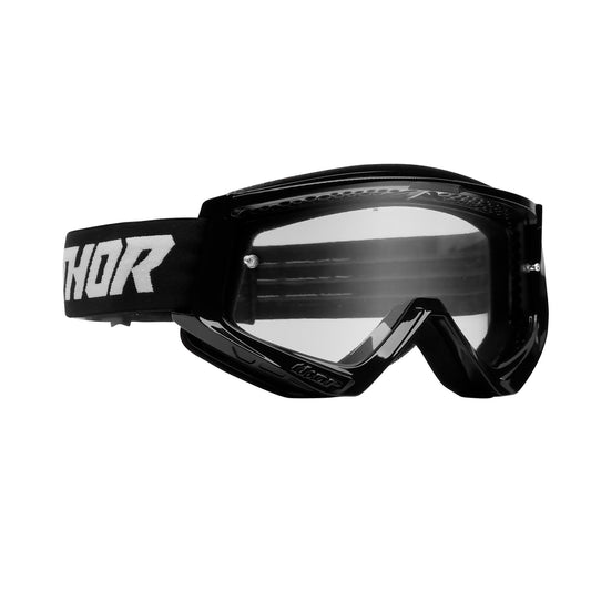 GOGGLES S26 THOR MX YOUTH COMBAT SOLID BLACK/WHITE