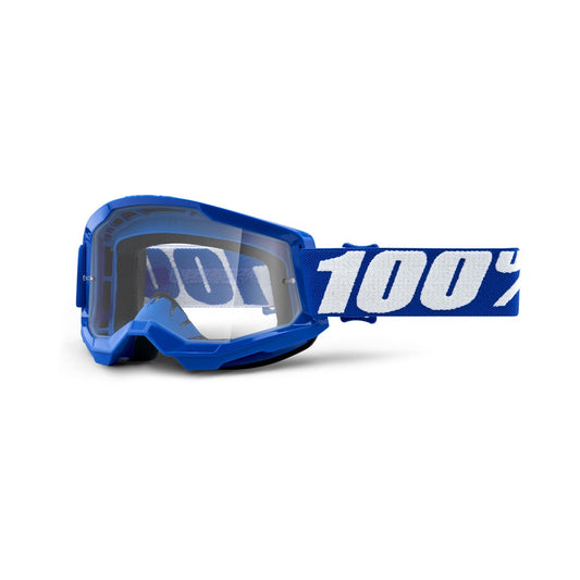 100% Strata 2 Moto Goggle Blue - Clear Lens