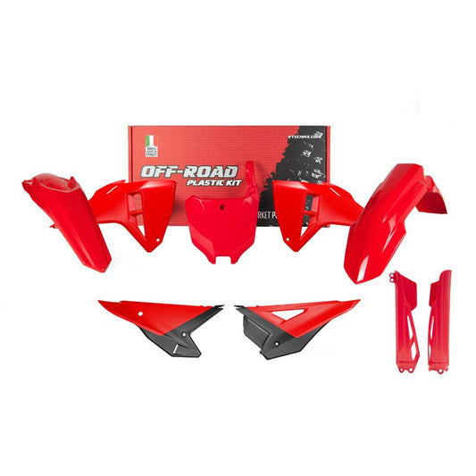 PLASTICS KIT RTECH 6 PIECE RED BLACK HONDA CRF250R CRF450R 25-ON