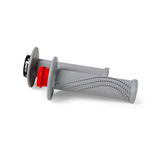 HANDLEBAR GRIPS RTECH R20 LOCK ON GREY UNIVERSAL