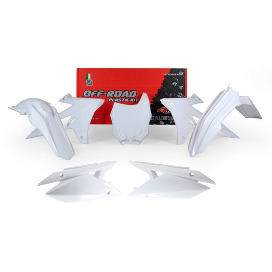 PLASTICS KIT RTECH 5 PIECE WHITE SUZUKI RMZ250 19-ON RMZ450 18-ON