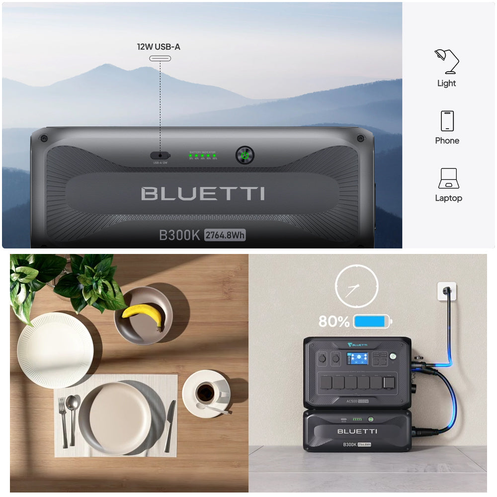 BLUETTI B300K EXPANSION BATTERY & USB/12VDC POWER STATION | 2765WH