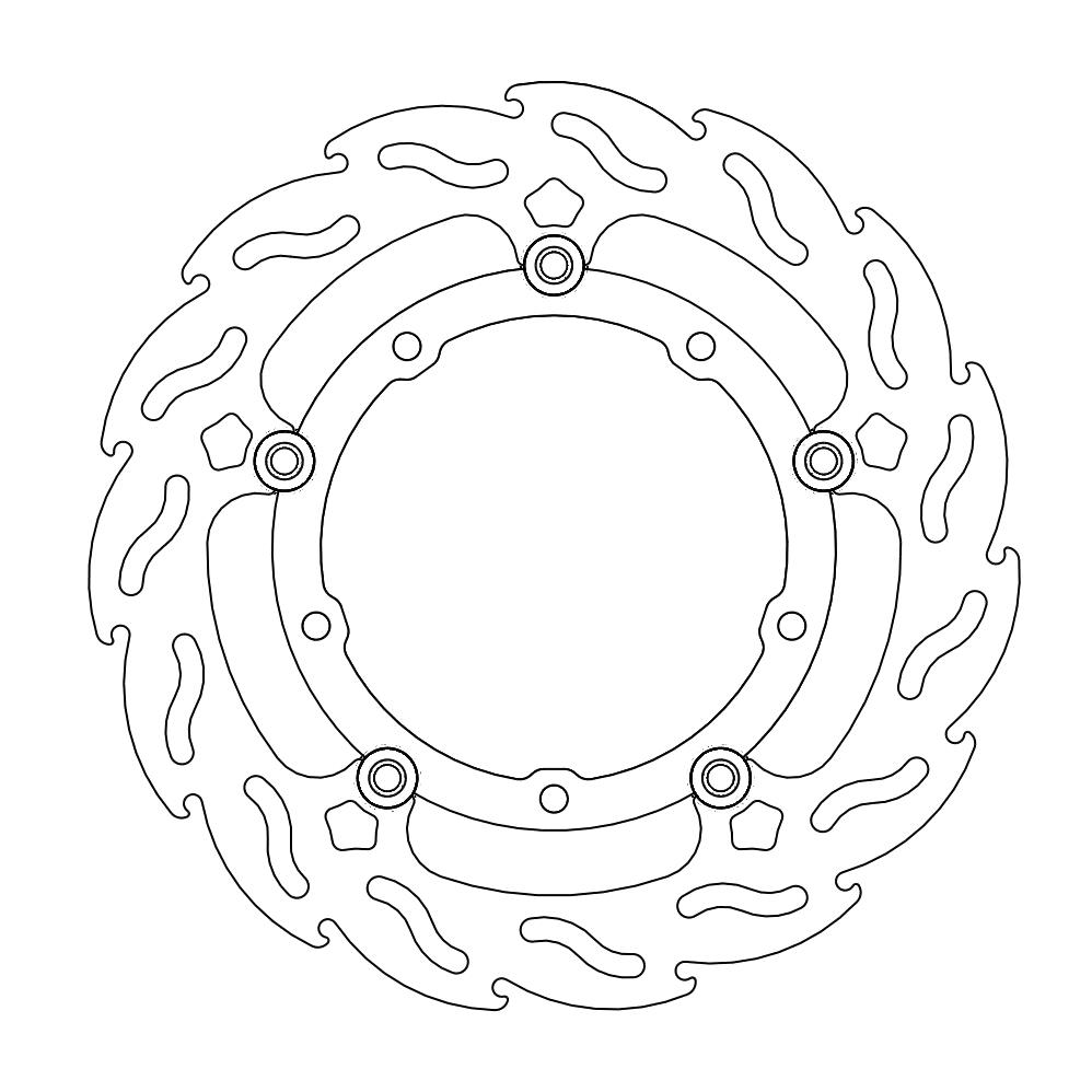 BRAKE DISC FRONT RIGHT MOTO MASTER FLAME 282MM FLOATING YAMAHA MT07 TRACER XSR700 XT700Z TENERE
