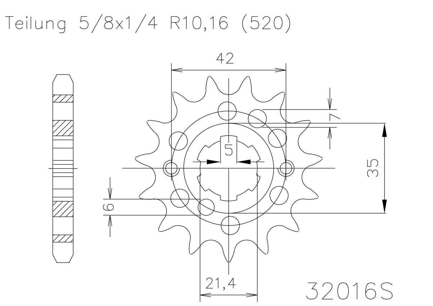 *SPROCKET FRONT MOTO MASTER KAWASAKI KLX450R 07-23 KX450F 06-23 KX450X 21-23 14T