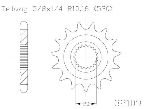 SPROCKET FRONT MOTO MASTER YZ125 YZ250F YZ250FX WR250F WR250R EC250F EC300F EC450F 12T