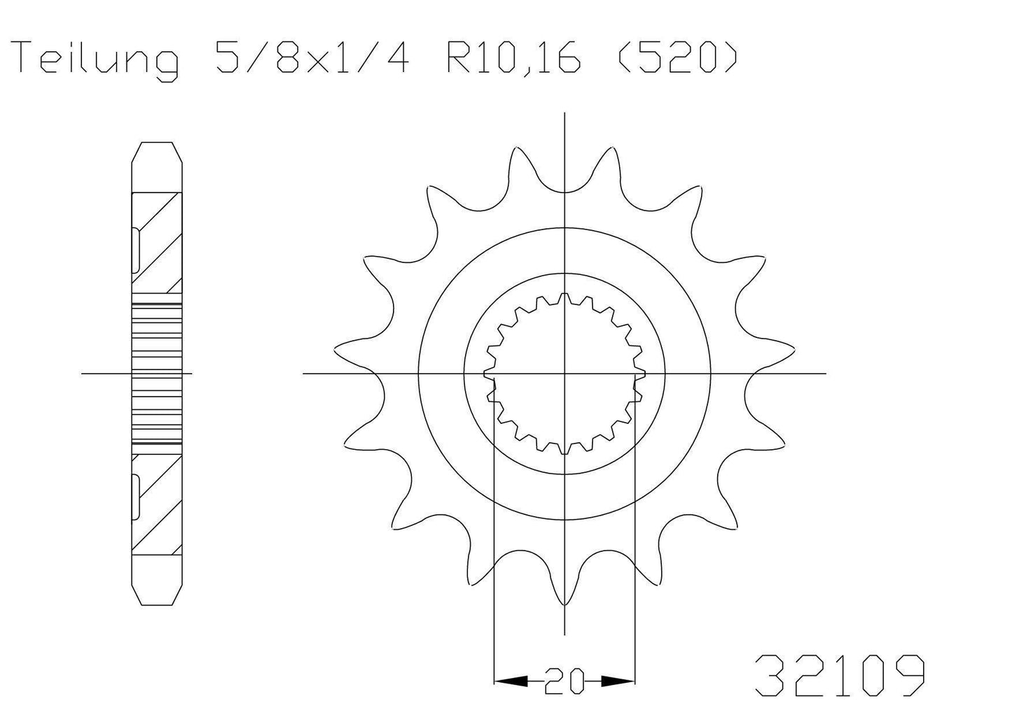 SPROCKET FRONT MOTO MASTER YZ125 YZ125X YZ250F YZ250FX WR250F WR250R EC250F EC300F EC450F 14T