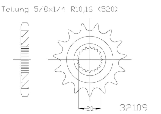 SPROCKET FRONT MOTO MASTER YZ125 YZ125X YZ250F YZ250FX WR250F WR250R EC250F EC300F EC450F 14T