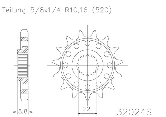 SPROCKET FRONT MOTO MASTER STEEL 13T BETA GAS GAS HUSABERG HUSQVARNA KTM