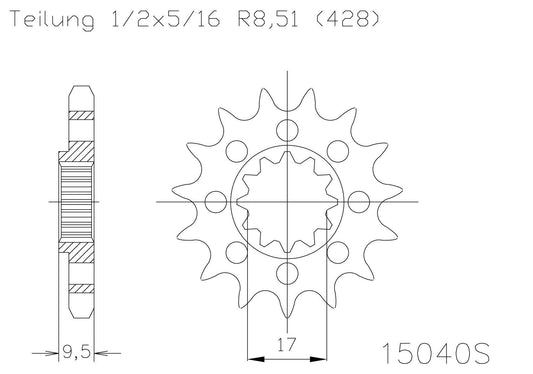 SPROCKET FRONT MOTO MASTER STEEL 13T HUSQVARNA TC85 14-17 KTM 105 SX 04-11 85 SX 04-17