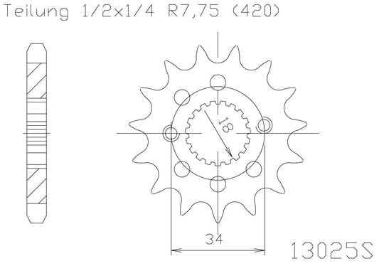 SPROCKET FRONT MOTO MASTER MADE IN HOLLAND HONDA CRF150R 07-23 14T