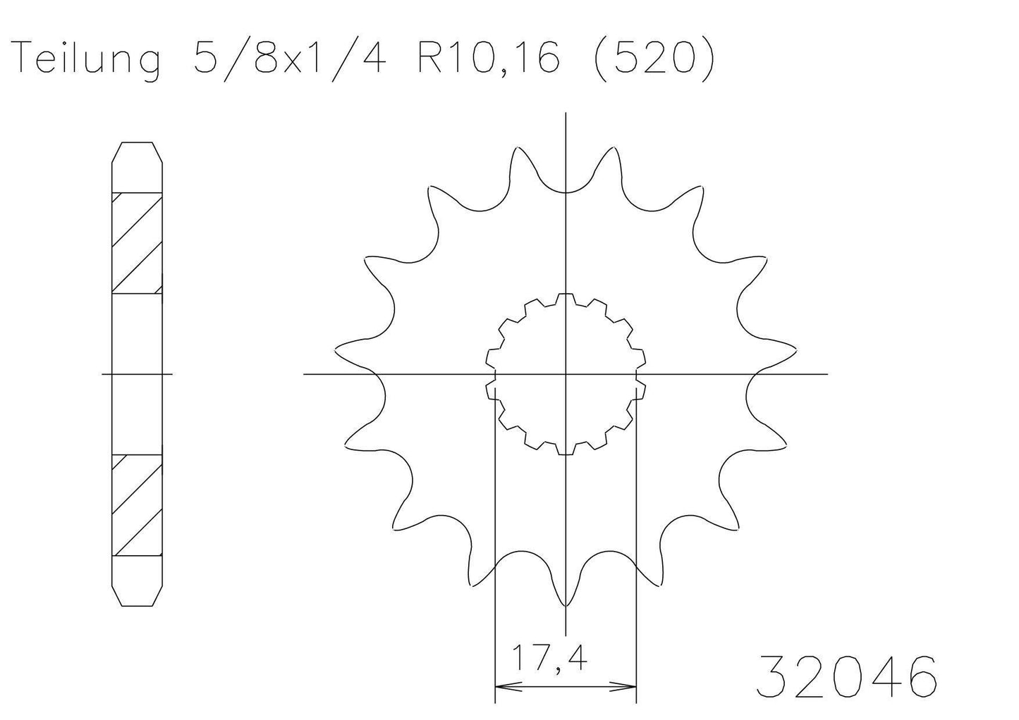 SPROCKET FRONT MOTO MASTER MADE IN HOLLAND GAS GAS EC125 03-15 YAMAHA YZ125 87-04 WR200 91-92 12T