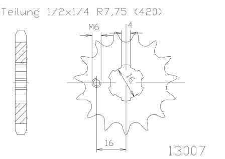 SPROCKET FRONT MOTO MASTER KAWASAKI KX60 83-03 KX65 00-23 KX80 81-00 KX85 01-23  KX100 87-23 13T