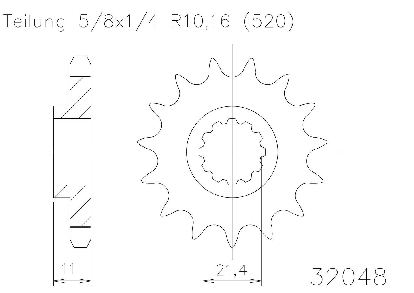 SPROCKET FRONT MOTO MASTER 14T HUSQVARNA CR250 00-05 WR250 00-13 TC250 TXC250 04-08 TE250 02-09