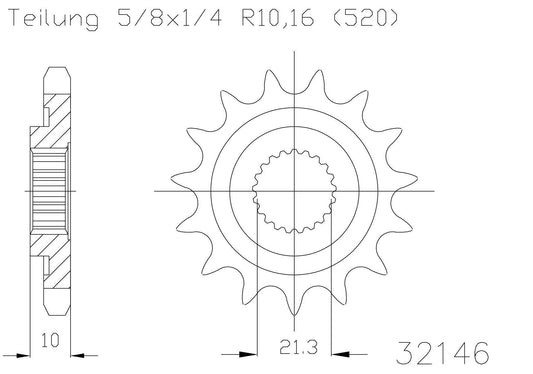 SPROCKET FRONT MOTO MASTER MADE IN HOLLAND SUZUKI RMZ450 13-20 RMX450 10-20 13T